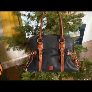 Dooney & Bourke Black and navy blue Satchel
